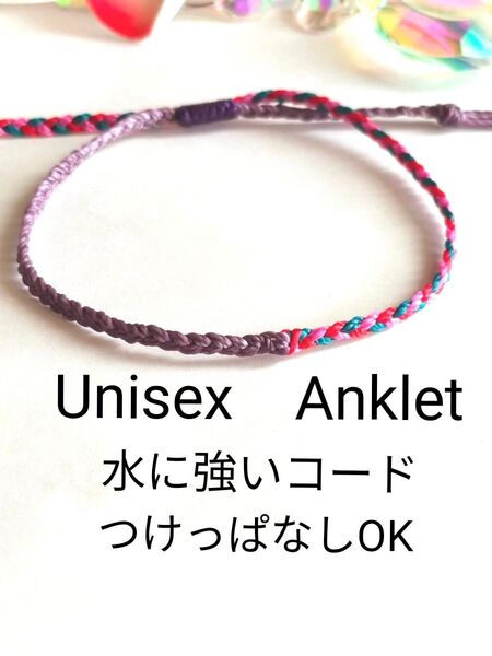 №942 シンプルアンクレット Unisex メンズ レディース 足用 アクセサリー アンクレット ファッション 装飾 水に強い