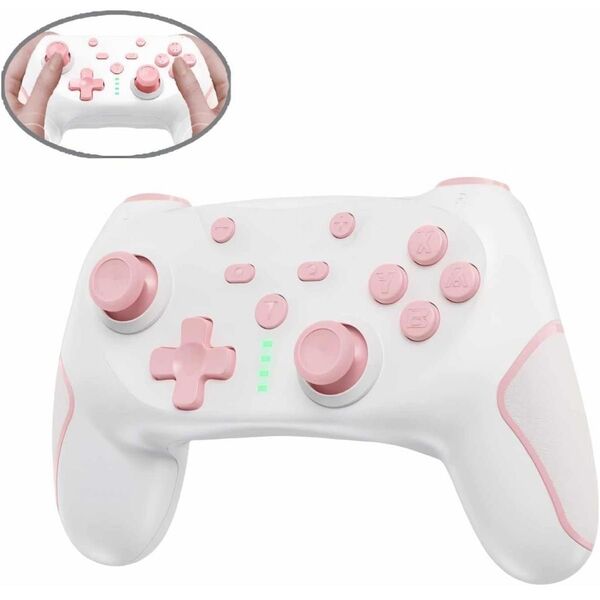 Switch コントローラー ワイヤレス ピンク 連射マクロ機能搭載 4段階HD振動 6軸ジャイロ Bluetooth接続