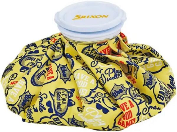 【新品】スリクソン アイスバッグ イエロー×ネイビー 総柄 氷嚢ゴルフ SRIXON アイシング/氷嚢