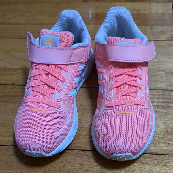 adidas 子供用スニーカー ピンク マジックテープ21cm