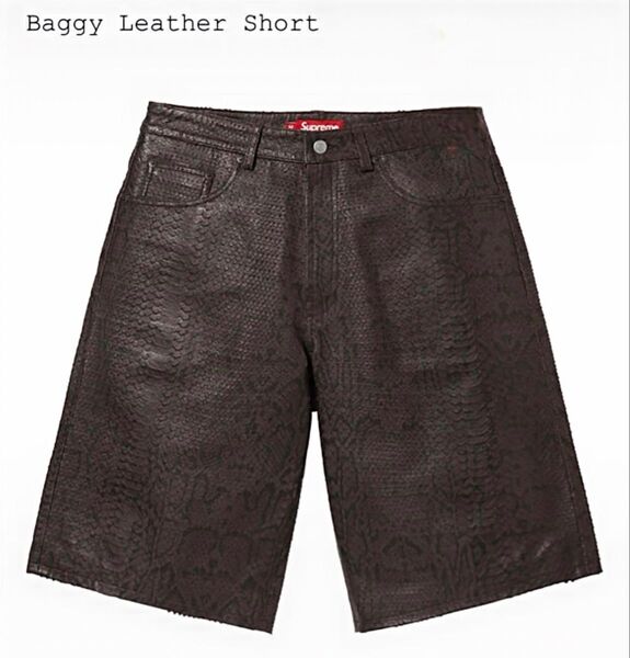 Supreme Baggy Leather Short 30新品 Snakeskin シュプリーム バギー レザーショーツ 国内品
