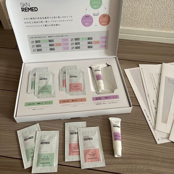 SKN REMED スキンケアトライアルセット サンプルパウチ8袋、チューブ2本