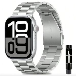 ロレックス オイスターブレス風(シルバー) Apple Watch 49/46/45/44/42 アップルウォッチ ステンレス