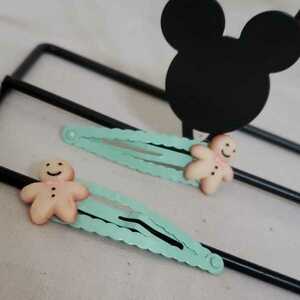  hand made!.... hairpin cookie Boy ( pastel green )2 piece set 