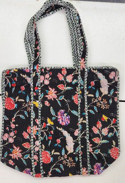 summer sale !!!花柄刺繍の中型トートバッグ トートバッグ (E15)