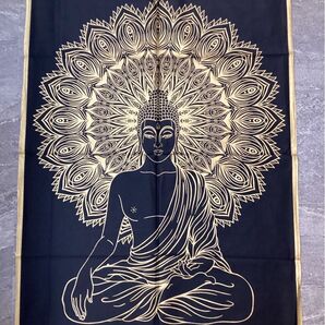 曼荼羅 タペストリー 仏陀 壁掛け インテリア ゴールド