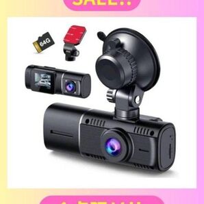新品 LAMTTO ドライブレコーダー 小型 前後同時録画 駐車監視 Gセンサー ドラレコ 動体検知