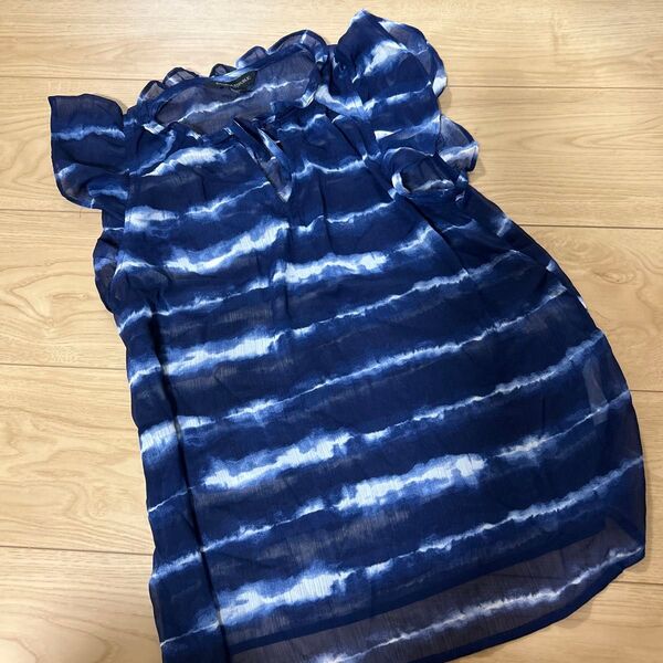 banana republic バナナリパブリック 袖 襟 フリル リボン ノースリーブ ブラウス シャツ XSサイズ