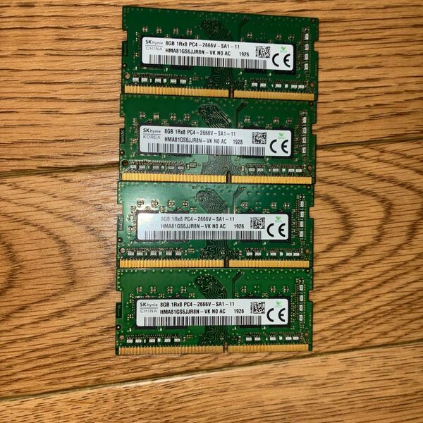 SKhynix PC4-2666V-SA1-11 8GB DDR4 4枚