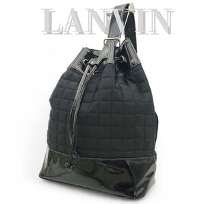 LANVIN ランバン ワンショルダー ショルダーバッグ キルティング エナメル