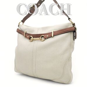 COACH ラージホーボー ワンショルダー ハンプトンズ A4可 肩掛け 白