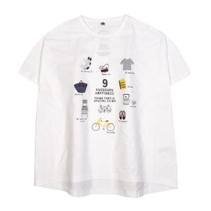 ネコ Tシャツ ねこ クスグル ボーダー 白 半袖Tシャツ かわいい おしゃれ 天竺ニット