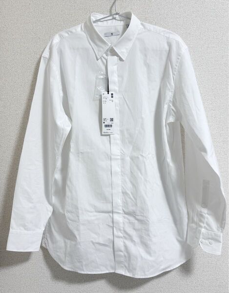 新品未使用!UNIQLO +J 比翼 スーピマコットンレギュラーフィットシャツ u c パーカー スウェット Tシャツ ポロシャツ