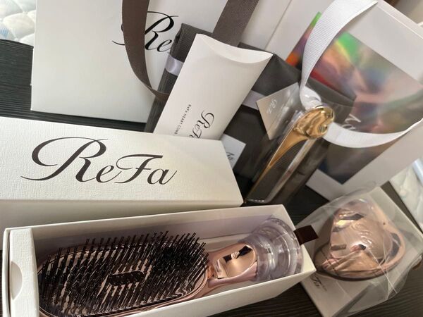 リファ 豪華3点セット イオンケアブラシ ハートブラシ ピンクゴールド ハートコーム シャンパンゴールド ReFa