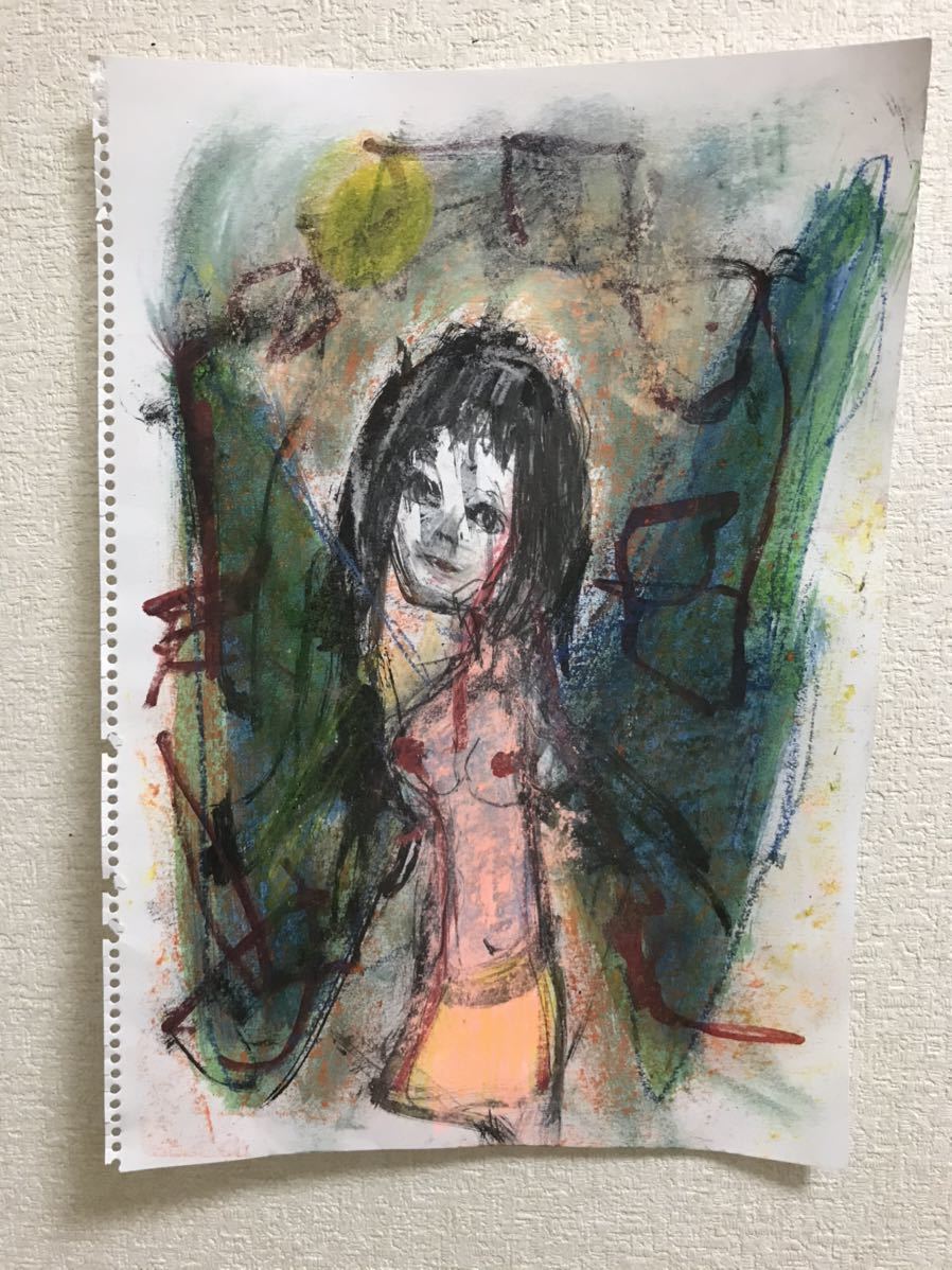 アーチスト hiro C オリジナル 罪と罰, 美術品, 絵画, パステル画, クレヨン画