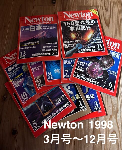 Newton 1998年 3月号〜12月号 10冊セット