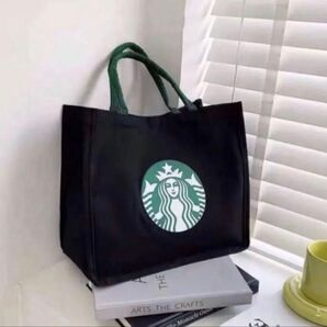 大容量トートバッグ エコバッグ スターバックス STARBUCKS ブラック