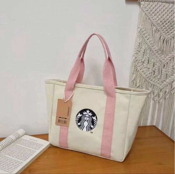 スターバックス スタバ トートバック ハンドバッグ ホワイト STARBUCKS