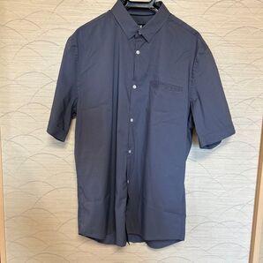 H&M スリムフィット 半袖シャツ M ダークグレー