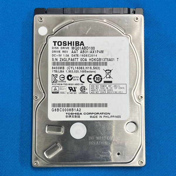 TOSHIBA 2.5in 1TB HDD MQ01ABD100