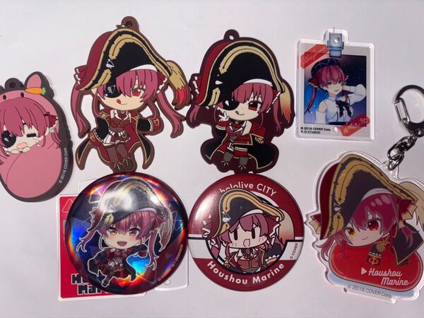 ホロライブ 宝鐘マリン 缶バッジ&キーホルダー まとめ売り おまけ付
