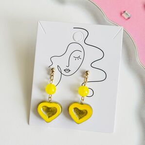 推し色アクセサリー イエロー ピアス イヤリング