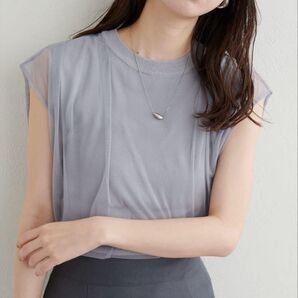 natural couture ナチュラルクチュール チュールニットレイヤードTOPS