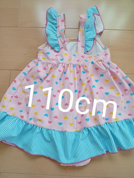 女の子ワンピース水着 女児水着 ピンク フリル110