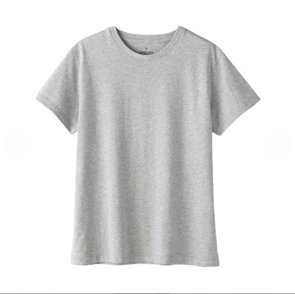 新品 無印良品 天竺編み クルーネック 半袖 Tシャツ 婦人 L グレー 半袖