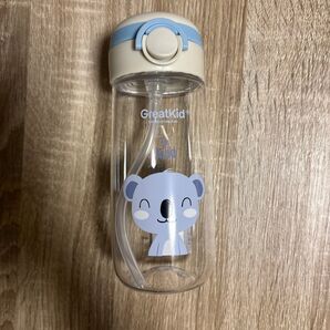 コアラ水筒 500ml キッズ用 ストラップ付き ワンタッチオープン 軽量 ストローつき