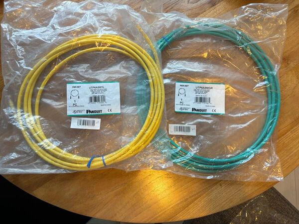 ルータ ゲートウェイ用 10Gbps 500MHz伝送帯域 PANDUIT プロ仕様 CAT6A LANケーブル2本