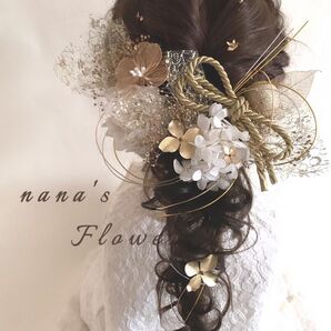 ヘッドドレス Shine White plus 髪飾り 振袖 袴 卒業式 成人式 結婚式 浴衣