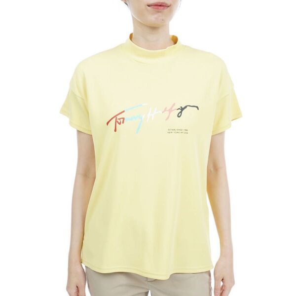 トミーヒルフィガーゴルフ レディース 秋 春夏 ゴルフウェア モックネック タートルネック トップス 半袖 Tシャツ ウェア
