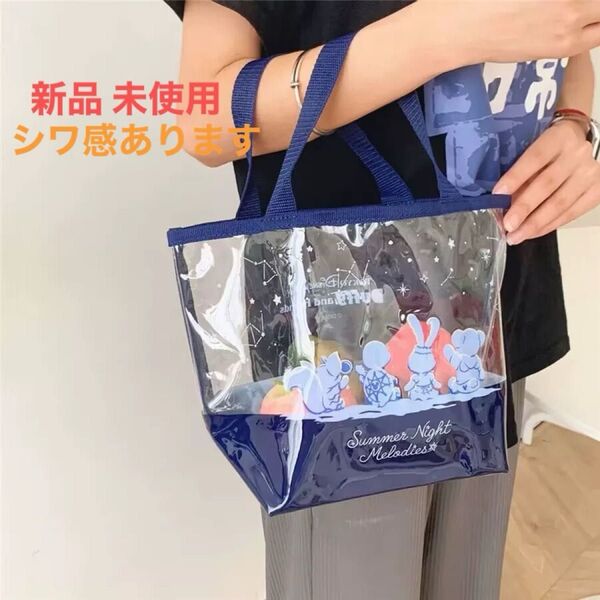 新品 ダッフィー スーベニアランチケース クリア トートバック サマーナイトメロディー ビニールバッグ クリアバッグ Duffy