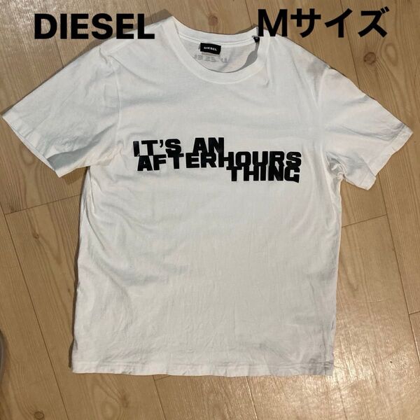 DIESEL ディーゼルTシャツ ホワイト 半袖Tシャツ Mサイズ バックロゴ ユニセックス