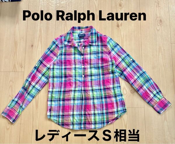 Ralph Lauren チェックシャツ マルチカラー レディースS相当 プルオーバーシャツ ラルフローレン インド製