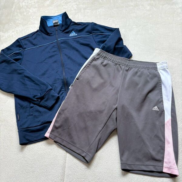 【状態A】 adidas アディダス ジャージ 上下 ハーフパンツ レディースSサイズ