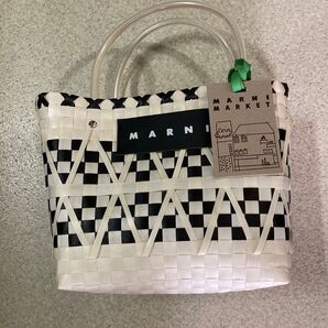 MARNI MARKET ピクニックバッグ チェック柄 クリアハンドル