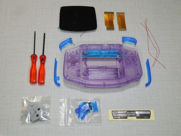 ゲームボーイアドバンス IPS液晶V5改造キット クリアパープル GBA