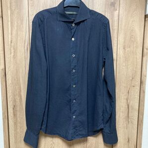 DESIGNWORKS デザインワークス リネンシャツ ネイビー