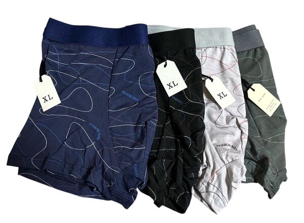3XLボクサーパンツメンズパンツ伸縮性下着 激安 4枚セット おまとめ4色セット さらっと快適