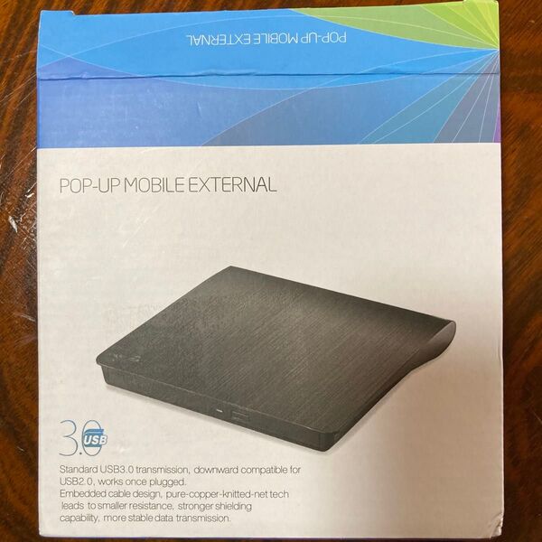 ポータブルDVDドライブケース 外付け用ケースUSB3.0 ブラック 新品未開封