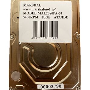 MARSHAL HDD ハードディスク MAL2080PA-54 80GB ATA/IDE 状態:正常