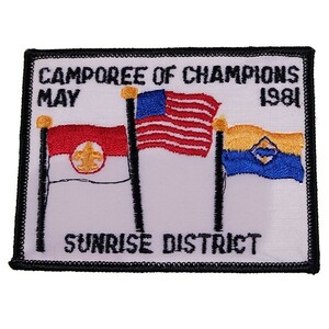 ZG96 80s CAMPOREE OF CHAMPIONS SUNRISE DISTRICT フラッグ 旗 刺繍 ワッペン パッチ ロゴ エンブレム アメリカ 米国 USA 輸入雑貨