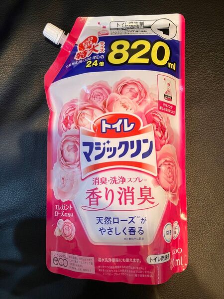 トイレマジックリン 消臭・洗浄スプレー エレガントローズ つめかえ用 特大 820ml