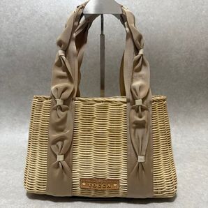 【TOCCA】 美品トッカ ハンドバッグ カゴバッグ リボン ゴールド金具 ロゴ かごバッグ