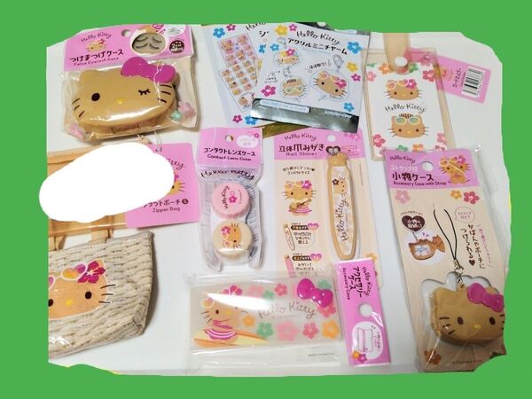 【日焼けキティ】ハローキティ 全9種類 小物ケース・ポーチ・つけまケース・カードケース・ 爪みがき・バッグチャーム等