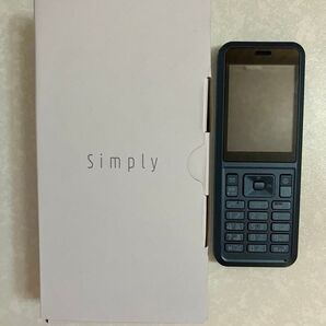 美品 Simply 603SI 携帯電話 SIMフリー SIMロック解除済 ダークブルー ワイモバイル