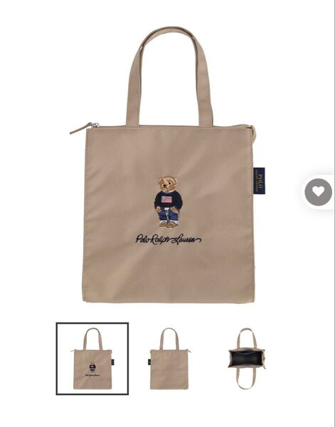ポロベア 刺繍入り トートバッグ ラルフローレン ベージュ