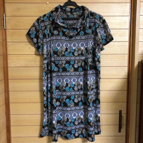 半袖 M-L Tシャツ トップス ワンピース 半袖Tシャツ カットソー チュニック 訳あり 花柄 薔薇